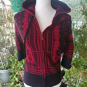 Red & Black zip up Sweatshirt